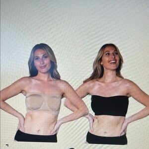 Rhonda Shear Black and Tan Bandeau Set